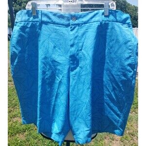 Walter Hagen Golf Shorts Men's 42 Blue Print Perfect 11 Flat Front 9.5" Inseam